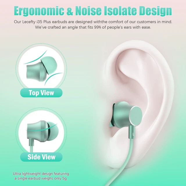 Alt view image 5 of 7 - Neckband Bluetooth Headphones, 200H Extra Long Playtime Wireless Stereo Neckband Earbuds with Microphone, Waterproof Balanced Armature Drivers in Ear Headset for Sports/Workout (Pink Green)