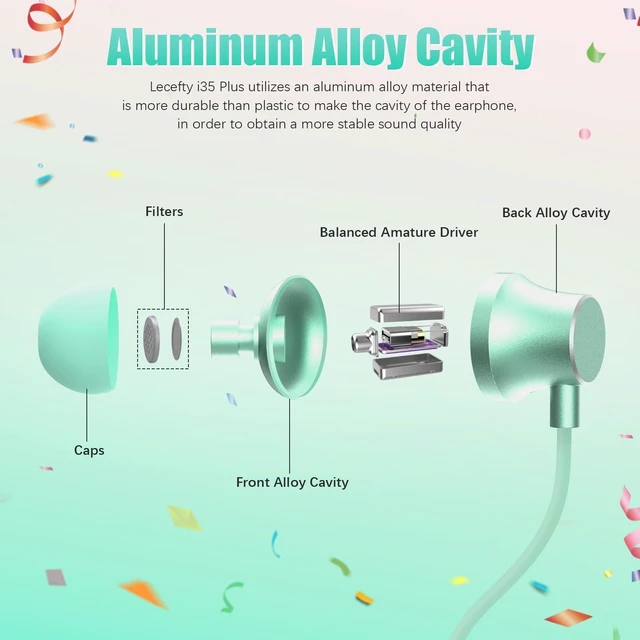 Alt view image 6 of 7 - Neckband Bluetooth Headphones, 200H Extra Long Playtime Wireless Stereo Neckband Earbuds with Microphone, Waterproof Balanced Armature Drivers in Ear Headset for Sports/Workout (Pink Green)