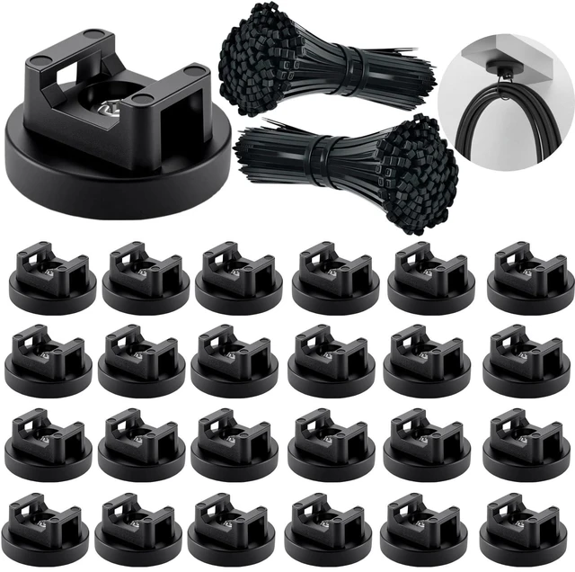 Main image of 225-Pc Magnetic Cable Ties Set,Magnetic Zip Tie Mounts & Cable Ties Magnetic Wire Holder, 25 Magnetic Cable Holders & 200 Zip Ties, Magnet Cable Tie Mounts for Cables, Wires, Cords, Hoses-31 mm