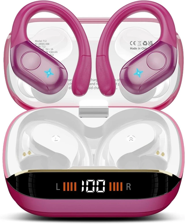 Main image of Bluetooth 5.4 Headphones, 75H Sports Wireless Earbuds Bass Stereo Bluetooth Earbuds with ENC Noise Canceling Mic, Wireless Earphones IP7 Waterproof Over Ear Buds with Earhooks for iOS/Android