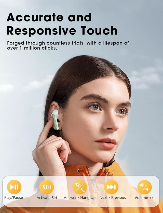 Alt view image 7 of 7 - Wireless Earbuds, Hi-Fi Deep Bass Ear Buds, 48H Playtime In-Ear Headphones