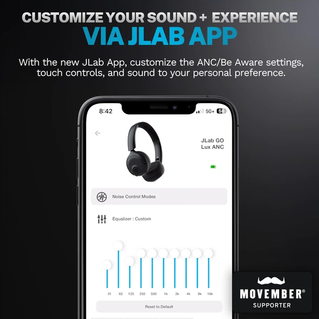 Alt view image 6 of 7 - Go Lux ANC on Ear Headphones with Bluetooth Multipoint, Graphite