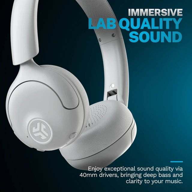Alt view image 2 of 7 - Go Lux ANC on Ear Headphones with Bluetooth Multipoint, White