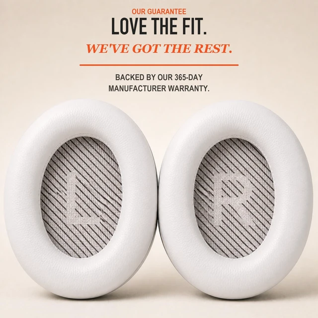 Alt view image 6 of 7 - PadZ QC45 - Earpads for Bose QuietComfort 45, QC SE & QC Wireless Made by Wicked Cushions Extra Thick Cushions, Premium Durable Stitching White Smoke