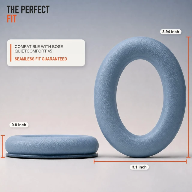 Alt view image 5 of 7 - PadZ QC45 - Earpads for Bose QuietComfort 45, QC SE & QC Wireless Made by Wicked Cushions Extra Thick Cushions, Premium Durable Stitching Blue Dusk