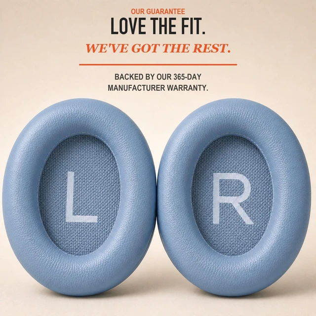Alt view image 6 of 7 - PadZ QC45 - Earpads for Bose QuietComfort 45, QC SE & QC Wireless Made by Wicked Cushions Extra Thick Cushions, Premium Durable Stitching Blue Dusk