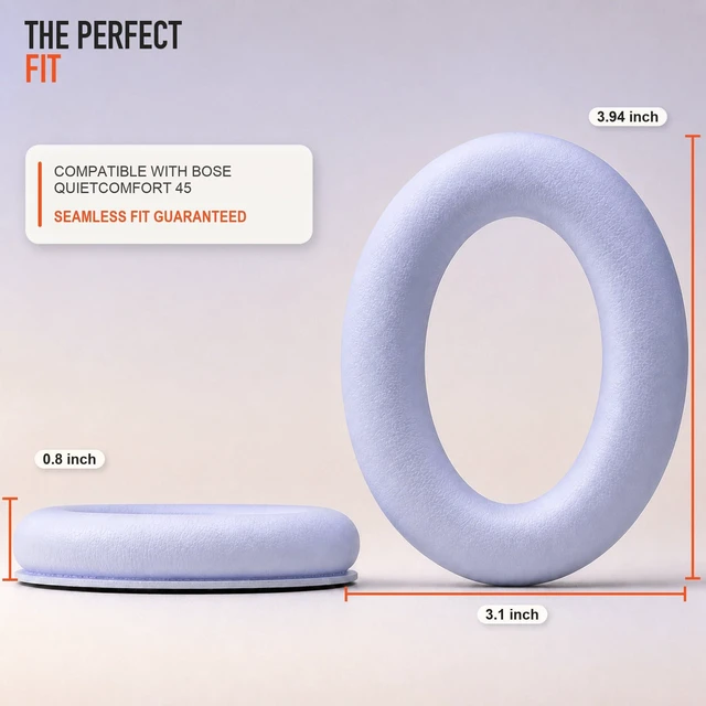 Alt view image 5 of 7 - PadZ QC45 - Earpads for Bose QuietComfort 45, QC SE & QC Wireless Made by Wicked Cushions Extra Thick Cushions, Premium Durable Stitching Chilled Lilac