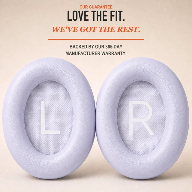 Alt view image 6 of 7 - PadZ QC45 - Earpads for Bose QuietComfort 45, QC SE & QC Wireless Made by Wicked Cushions Extra Thick Cushions, Premium Durable Stitching Chilled Lilac