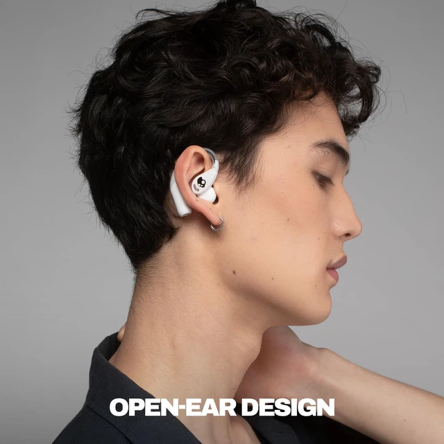 Alt view image 2 of 7 - Push 540 Open Wireless Open-Ear Bluetooth Earbuds - Bone Sweat and Water Resistant, 42 Hours Battery, Detachable Neckband, Secure Over-Ear Fit, Running Outdoors, Exercise, Gym