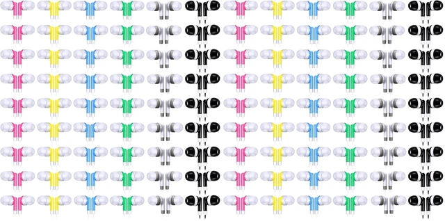 Main image of 120 Pack Wired Earbuds Bulk with 3.5mm Jack,Retro, Colorful