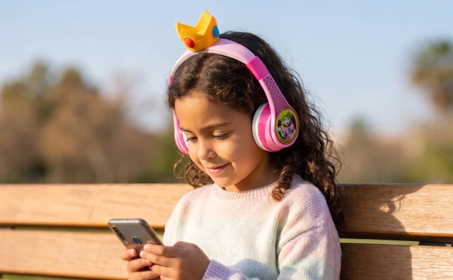 Alt view image 5 of 7 - Princess Peach Bluetooth Headphones for Kids Wireless Headphones for School