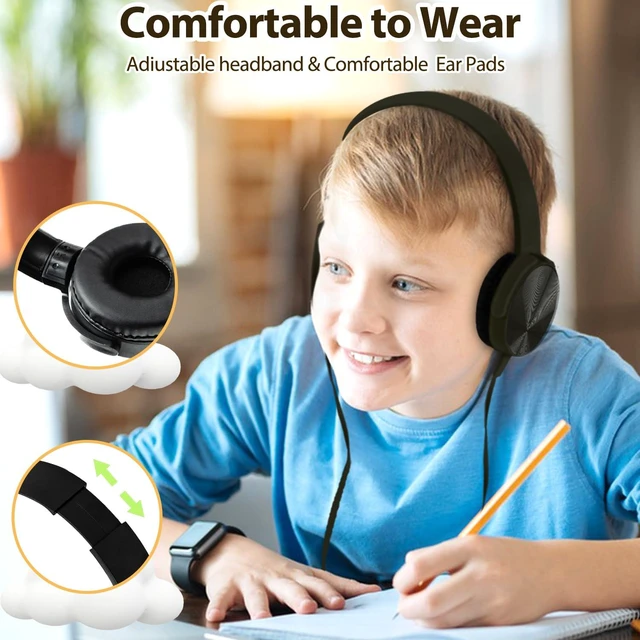 Alt view image 5 of 7 - 20 Pack Bulk Headphones for Classroom, Kids Wired Headphone for School Students K-12, Affordable Classroom Headphones, On-Ear with 3.5mm Plug(Black)