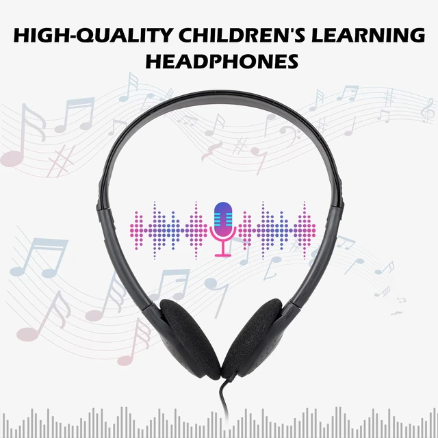 Alt view image 4 of 7 - Bulk Headphones for Classroom Kids School Students 100 Pack Wired On Ear Class Set Headphones for Kids Teens Adults,Work with Chromebook Laptop PC Computer Learning 3.5mm Jack Black