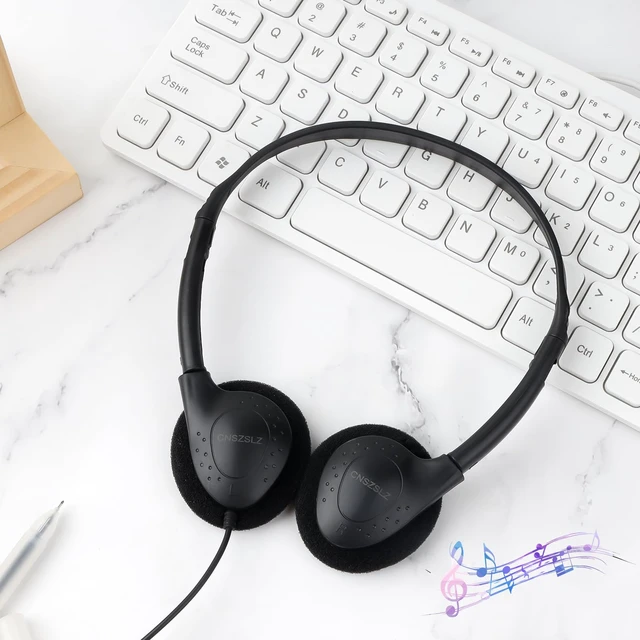 Alt view image 7 of 7 - Bulk Headphones for Classroom Kids School Students 100 Pack Wired On Ear Class Set Headphones for Kids Teens Adults,Work with Chromebook Laptop PC Computer Learning 3.5mm Jack Black