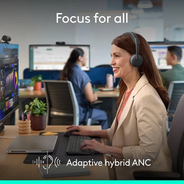 Alt view image 3 of 7 - Zone Wireless 2 ES for Business Headset - Native Bluetooth Adaptive Hybrid ANC, Native Bluetooth, Microsoft Teams Certified, ideal for Business, Noise-Canceling, Graphite color