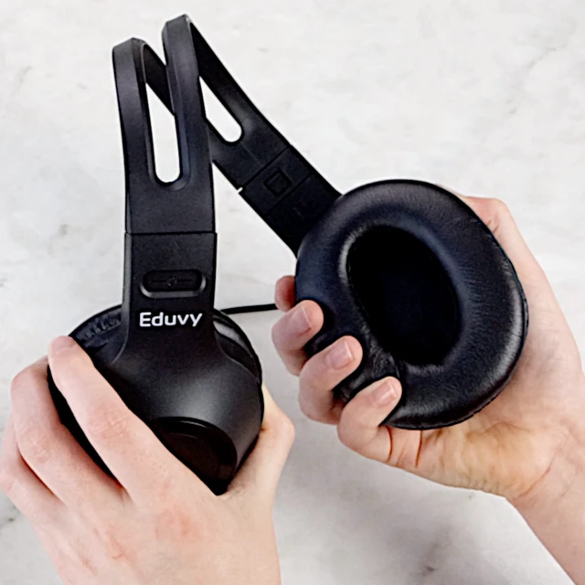Alt view image 6 of 6 - Bulk Headphones for Classroom with Microphone, Heavy-Duty School Pack Wired Headphones for Students. Teacher Must Haves Supplies from Elementary to College (24 Pack Black)