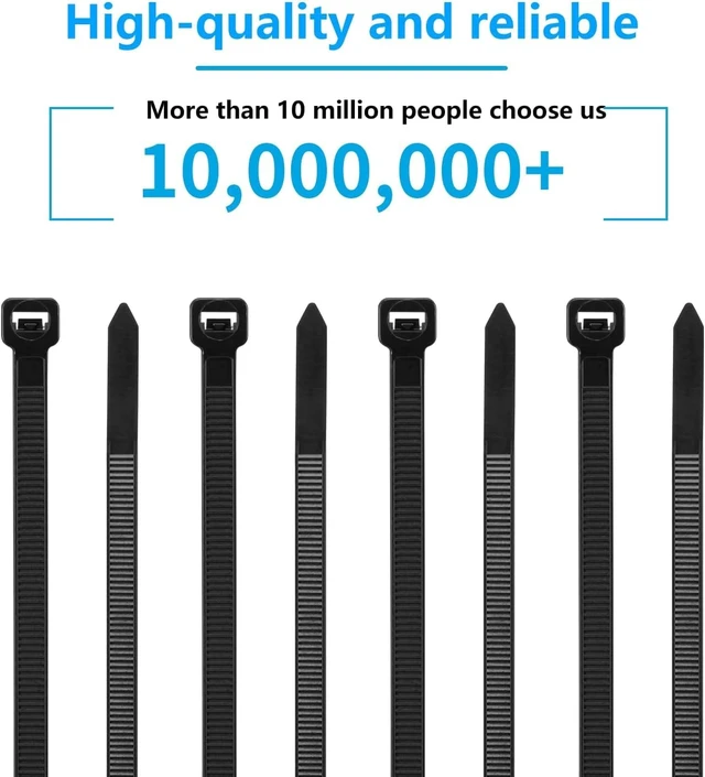 Alt view image 5 of 6 - 8 Inch Yellow Zip Ties 1200 Pack Cable Ties 35 LBS UV Resistant Cable Ties, Weatherproof, Self-Locking for Indoor and Outdoor