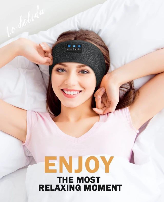 Alt view image 3 of 7 - Sleep Headphones Headband Bluetooth 5.4, Headband Earphones Wireless with USB C Charge Port, Sleep Mask for Sleeping, Sports, Gifts, Workout, Jogging, Yoga, Insomnia, Air Travel, Meditation