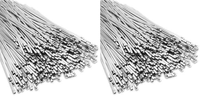 Main image of 500 Pcs Stainless Steel Zip Ties 304 Metal Cable,11.8 Inch (Pack of 2)