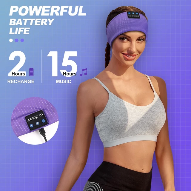 Alt view image 6 of 7 - Sleep Headphones Bluetooth 5.4, Headband Headphones Earphones Wireless, Sleep Mask for Sleeping, Sports, Gifts, Workout, Jogging, Yoga,Insomnia, Air Travel, Meditation