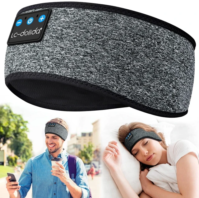 Main image of Sleep Headphones Headband Bluetooth 5.4, Sports Headband Earphones Wireless with Speaker Microphone USB C for Sleeping Gift Workout Jogging Yoga Insomnia Travel Meditation, Ash Grey