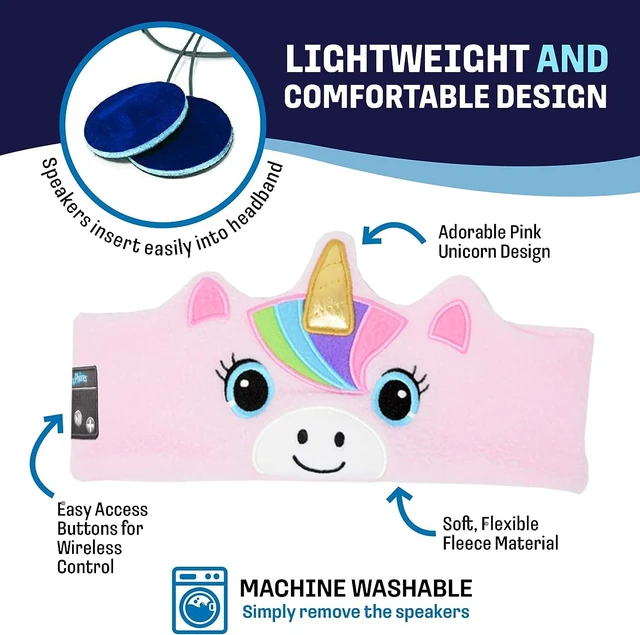 Alt view image 3 of 7 - Toddler Headphones Wireless, Kids Bluetooth Earphones, Safe Volume - Wired School Headphones for Kids with 3.5 MM Jack and Travel Bag - Toddler Airplane Accessories for Boys & Girls - Purple Unicorn