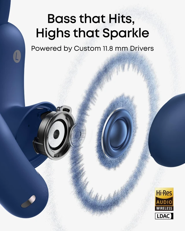 Alt view image 6 of 7 - AeroFit 2 Pro by Anker Open Ear Earbuds Active Noise Cancellation Dual-Mode Earbuds, Semi-in-Ear ANC, Adjustable Hooks, Hi-Res, LDAC, 4-Mic AI Clear Calls, IP55 Water-Proof, Wireless Charging