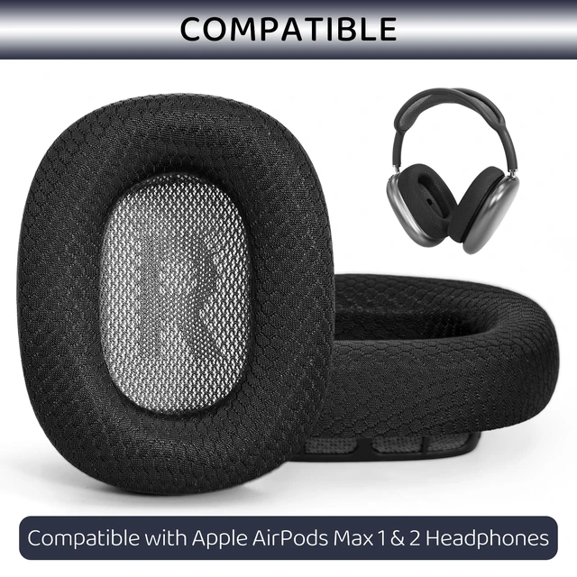 Alt view image 2 of 6 - Upgraded Ear Cushions Replacement Earpads for AirPods Max 1 & 2 Headphones, Cooling Gel Ear Pads Ear Covers Cups with Memory Foam and Magnet for AirPods Max 1 & 2 (Cooling Black)