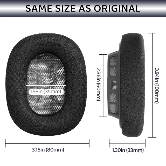 Alt view image 6 of 6 - Upgraded Ear Cushions Replacement Earpads for AirPods Max 1 & 2 Headphones, Cooling Gel Ear Pads Ear Covers Cups with Memory Foam and Magnet for AirPods Max 1 & 2 (Cooling Black)