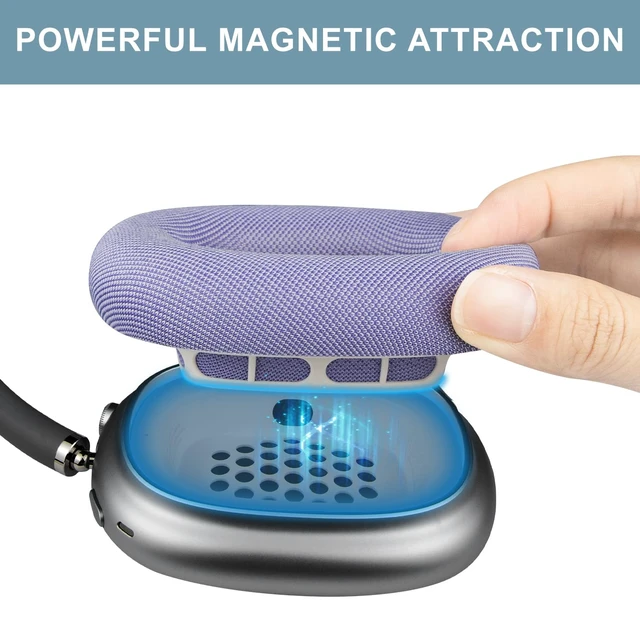 Alt view image 6 of 7 - Ear Cushions for AirPods Max 1 & 2 Replacement EarPads Ear Pads Cups Covers with Durable Mesh Fabric, Softer Foam Color