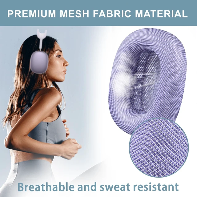 Alt view image 7 of 7 - Ear Cushions for AirPods Max 1 & 2 Replacement EarPads Ear Pads Cups Covers with Durable Mesh Fabric, Softer Foam Color