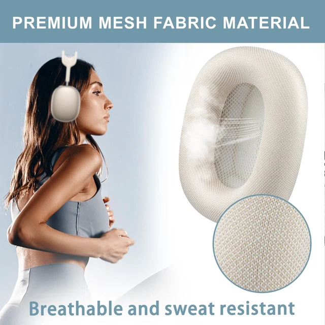 Alt view image 7 of 7 - Ear Cushions for AirPods Max 1 & 2 Replacement EarPads Ear Pads Cups Covers with Durable Mesh Fabric, Softer Foam Color