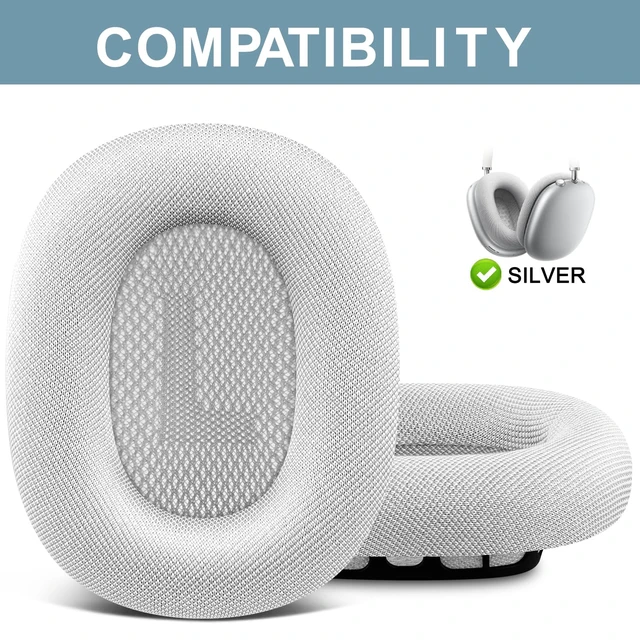 Alt view image 2 of 7 - Ear Cushions for AirPods Max 1 & 2 Replacement EarPads Ear Pads Cups Covers with Durable Mesh Fabric, Softer Foam Color