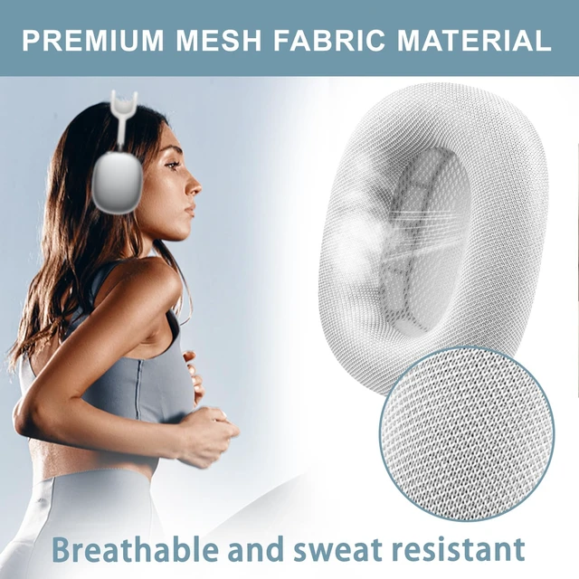 Alt view image 7 of 7 - Ear Cushions for AirPods Max 1 & 2 Replacement EarPads Ear Pads Cups Covers with Durable Mesh Fabric, Softer Foam Color