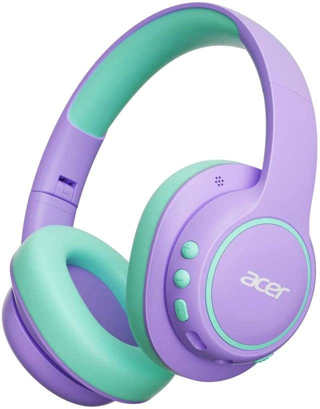 Main image of OHR702 Kids Bluetooth Headphones for School with Built-in Mic,Over-Ear 75H Playtime, Bluetooth 6.0, 3.5mm Jack Aux Cord, 85dBA Safe Volume,USB-C Fast Charging, for iPad/Travel/Tablet-Purple Green