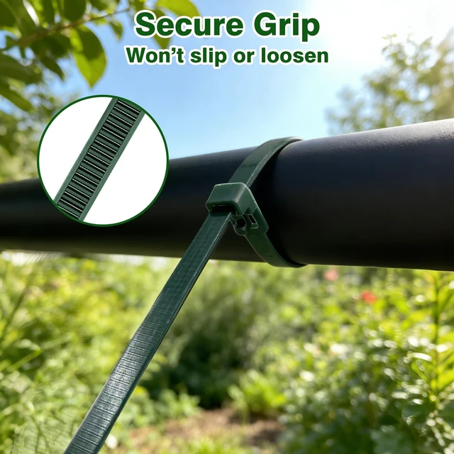 Alt view image 5 of 6 - 100 Pack Reusable Zip Ties 24 Inch Extra Long Cable Ties Dark Green Reusable Trigger Release / Industrial Nylon / UV Resistant / Non-Slip Self-Locking / Round Ends No Hurt / Extra Long 24"
