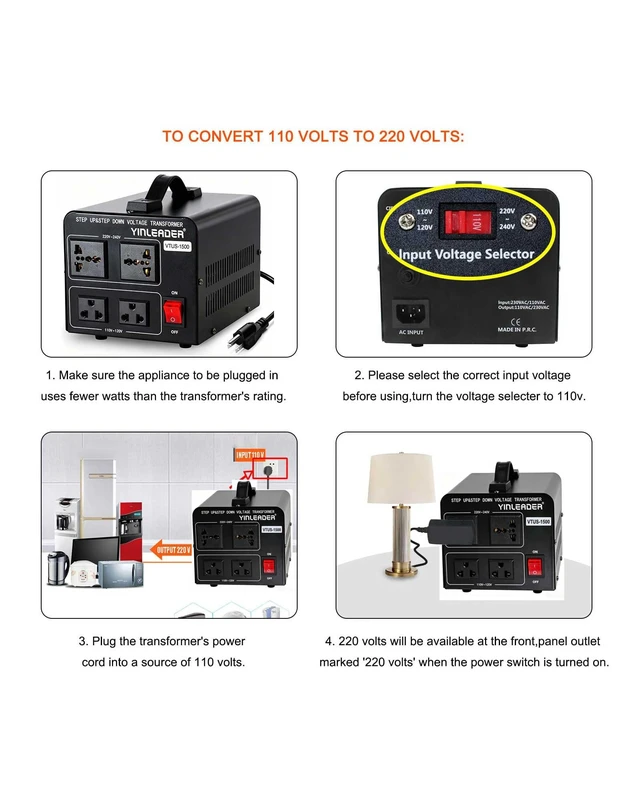 Alt view image 5 of 7 - 1500W 110V to 220V or 220V/230V/240V to 110V/120V Power Converter Step Up/Down Voltage Transformer Converter for Use 220V Overseas Appliances,Circuit Breaker Protection