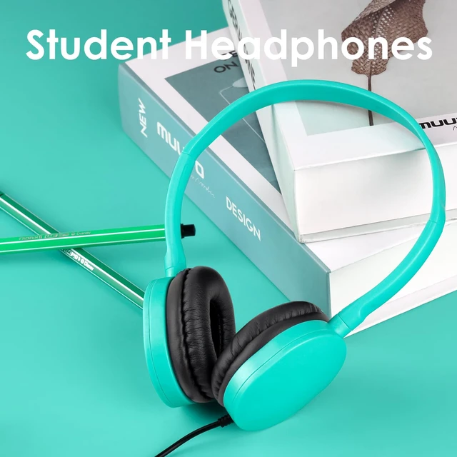 Alt view image 5 of 7 - Bulk Classroom Headphones for Kids School Students 100 Pack Wholesale Headphones Class Set with 3.5mm Jack for Chromebook Laptop PC Computer (Mixed Colors)