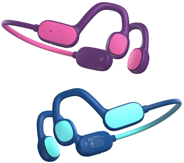 Main image of 2 Pack Kids Headphones, Bluetooth 5.2 Open Ear Headphones 85dB Volume Limiting, Stereo Sound with Mic, IPX5 Waterproof, 20H Playtime-Blue Purple