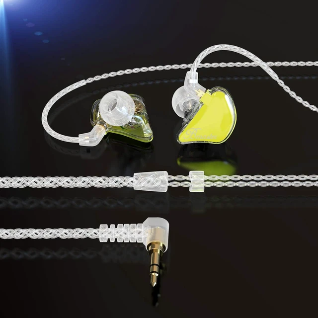 Alt view image 6 of 7 - Bmaster Noise Isolating in Ear Monitor Earphones, 1BA+2DD Hybrid Balanced Armature Driver IEM Headphones with Two Detachable MMCX Cables (Yellow)