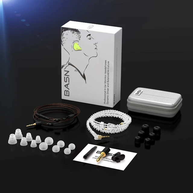 Alt view image 7 of 7 - Bmaster Noise Isolating in Ear Monitor Earphones, 1BA+2DD Hybrid Balanced Armature Driver IEM Headphones with Two Detachable MMCX Cables (Yellow)