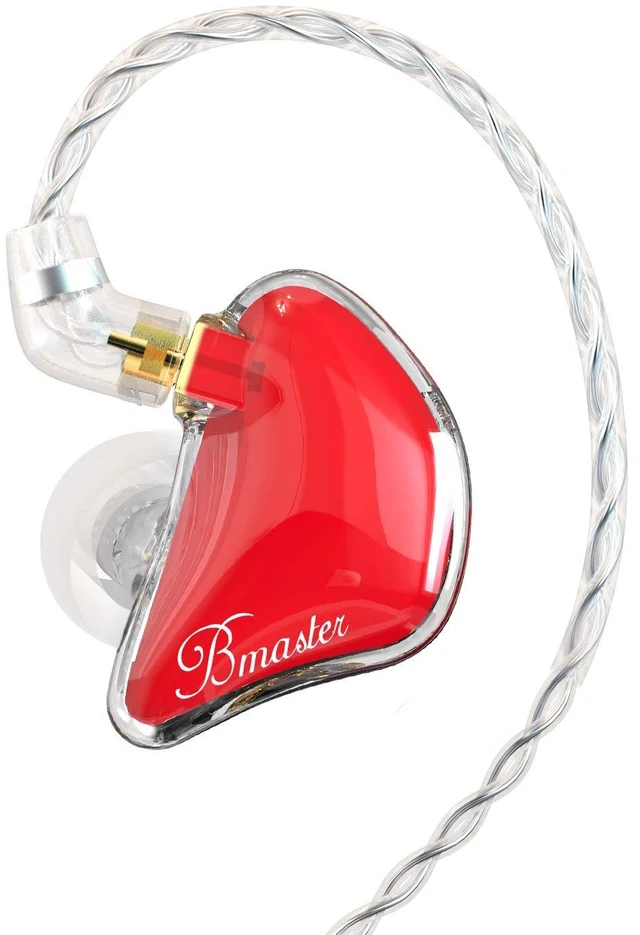 Main image of Bmaster in Ear Monitor Musician Headphones Triple Drivers Dynamic Earbuds Sound Isolating Earphones with Two Detachable Audio & Mic Cables (Red)