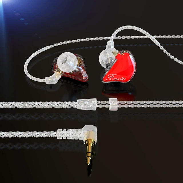 Alt view image 6 of 7 - Bmaster in Ear Monitor Musician Headphones Triple Drivers Dynamic Earbuds Sound Isolating Earphones with Two Detachable Audio & Mic Cables (Red)