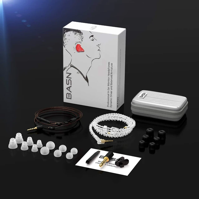 Alt view image 7 of 7 - Bmaster in Ear Monitor Musician Headphones Triple Drivers Dynamic Earbuds Sound Isolating Earphones with Two Detachable Audio & Mic Cables (Red)