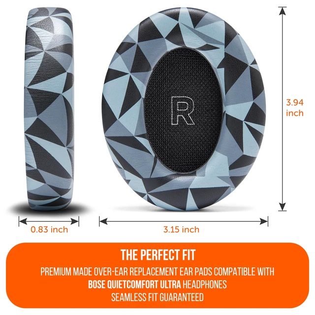 Alt view image 5 of 7 - PadZ QC Ultra - Earpads for Bose QuietComfort Ultra Gen 1 & 2 Made by Wicked Cushions Enhanced Comfort, Thickness & Durability Geo Grey