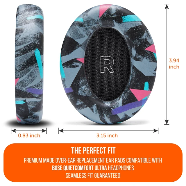 Alt view image 5 of 7 - PadZ QC Ultra - Earpads for Bose QuietComfort Ultra Gen 1 & 2 Made by Wicked Cushions Enhanced Comfort, Thickness & Durability 90's Black
