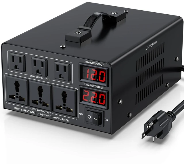 Main image of 8000W Voltage Converter Transformer(110V to 220V or 220V to 110V) Step Up/Down Converter 110/120 Volt - 220/240 Volt w/US Power Cord,Circuit Breaker Protection, LCD Screen Display