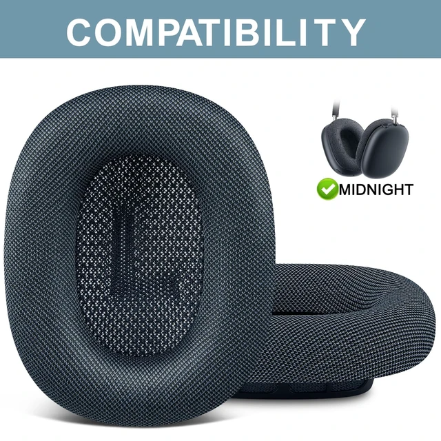Alt view image 2 of 7 - Ear Cushions for AirPods Max 1 & 2 Replacement EarPads Ear Pads Cups Covers with Durable Mesh Fabric, Softer Foam Color
