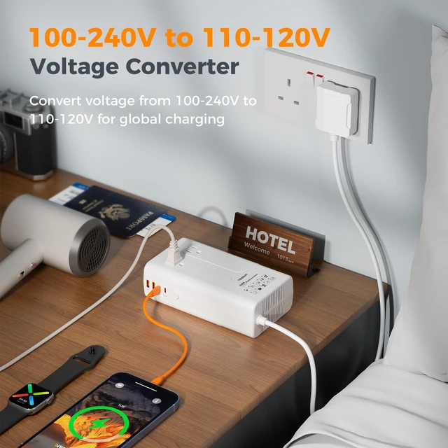 Alt view image 4 of 7 - 1600W 220V to 110V Voltage Converter US to Europe