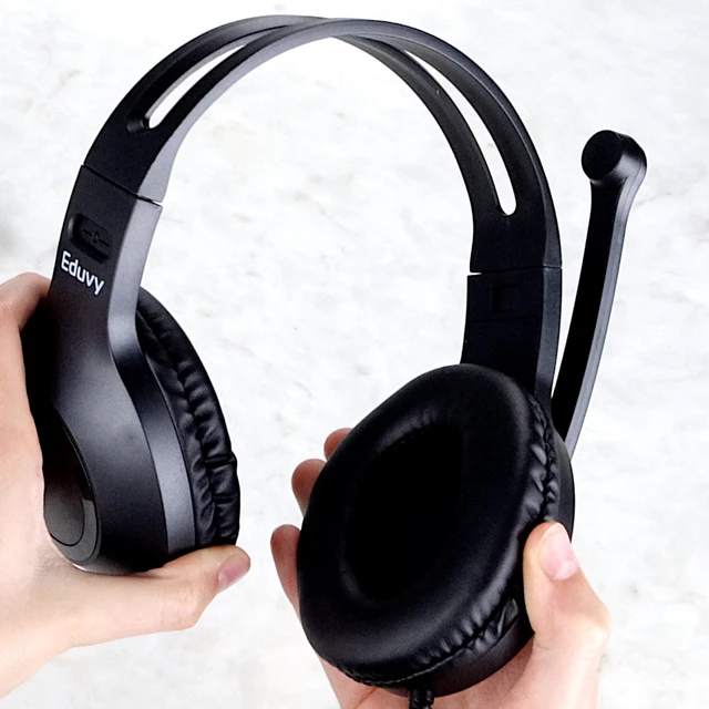 Alt view image 7 of 7 - Bulk Headphones for Classroom with Microphone, Heavy-Duty School Pack Wired Headphones for Students with Rotating Boom Mic. Teacher Must Haves from Elementary to College (24 Pack Black)